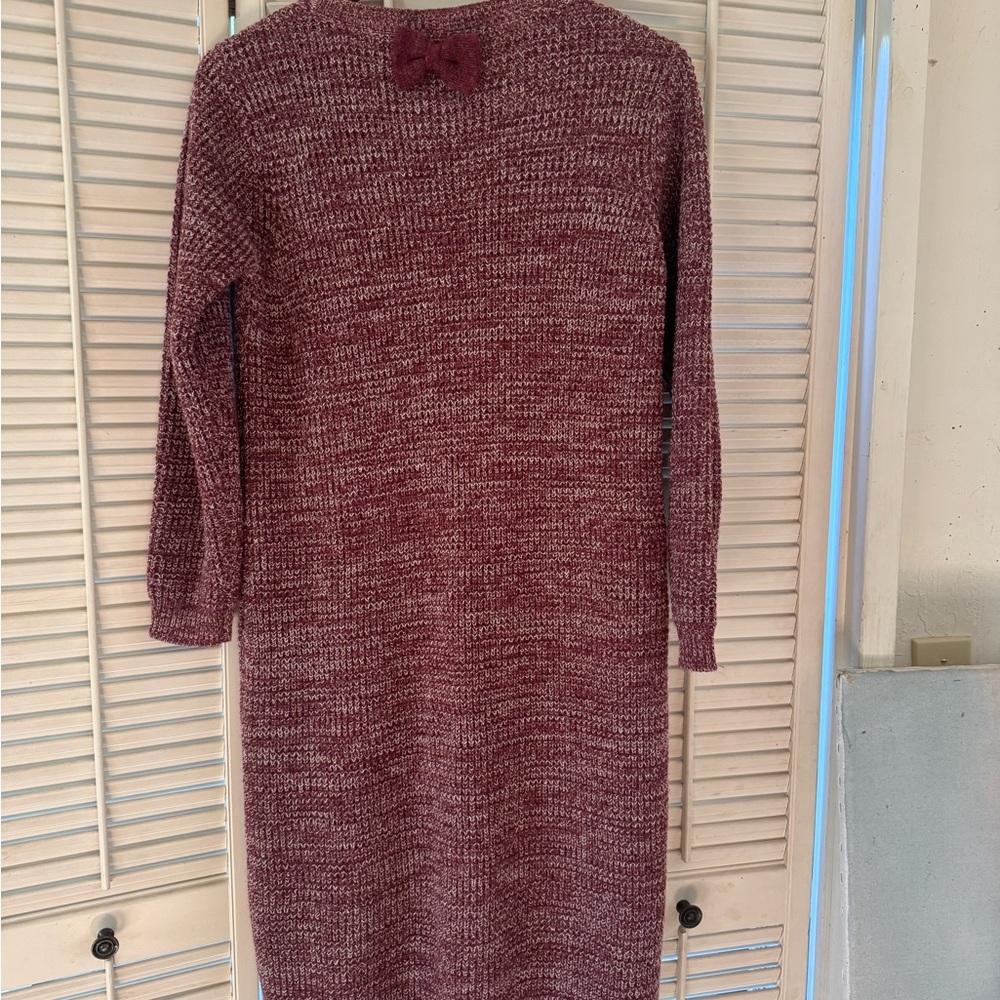 Elegant Maroon Knit Dress - Picture 2 of 4